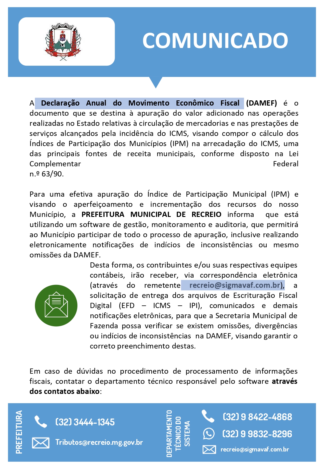 Apuração do Índice de Participação Municipal